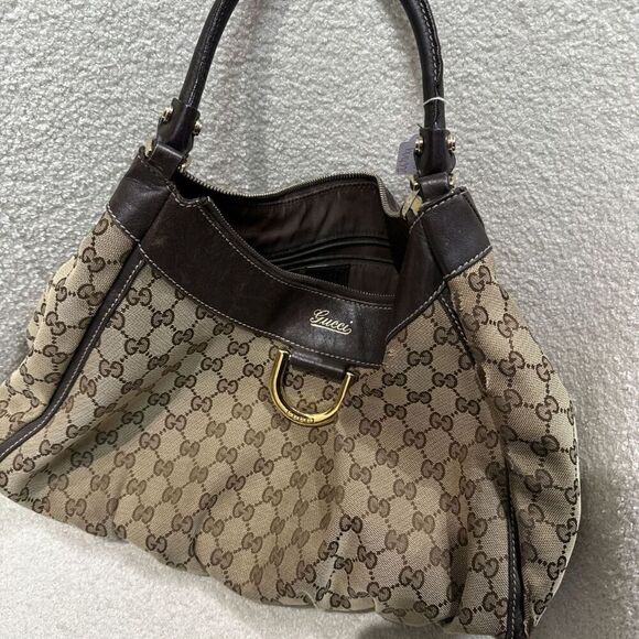 GUCCI Original GG Canvas D-Ring Abbey Shoulder Bag - Picture 1 of 12
